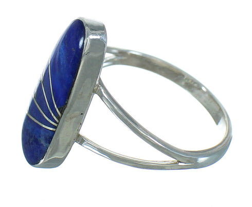 Lapis Sterling Silver Southwestern Ring Size 6-1/4 RX82378